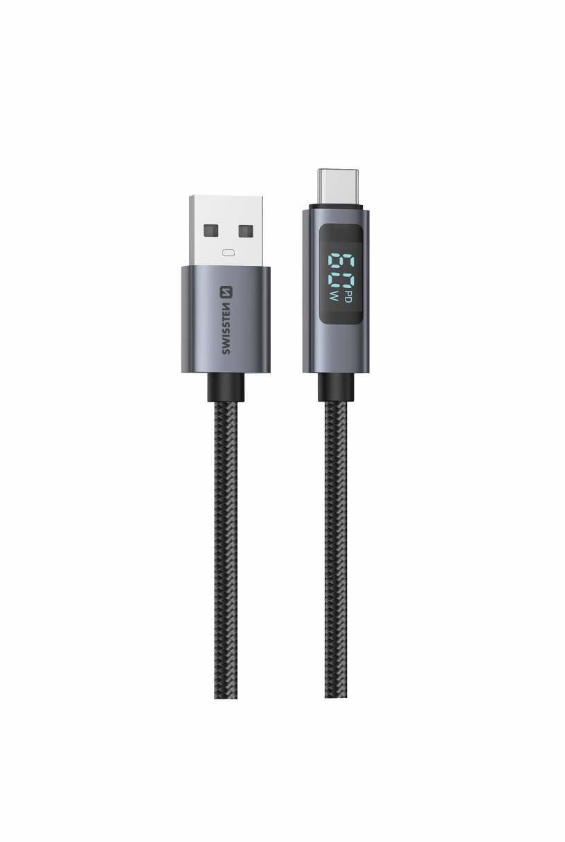 Swissten LCD kábel USB-A/USB-C 1,5 m