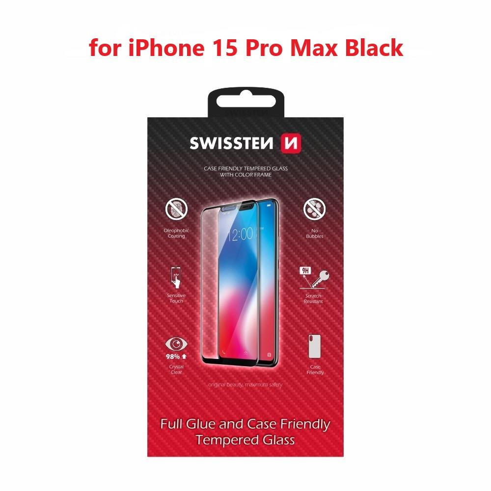 Swissten 3D Full Glue pre Apple iPhone 16 Pro čierne