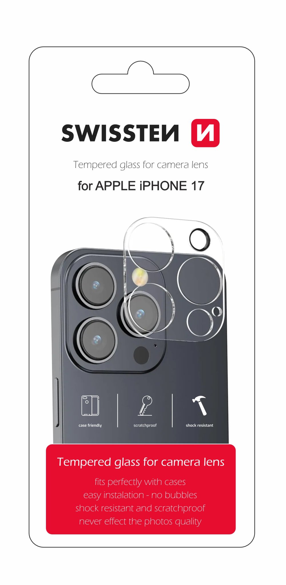 Swissten ochranné sklo na šošovky fotoaparátu pre Apple iPhone 17