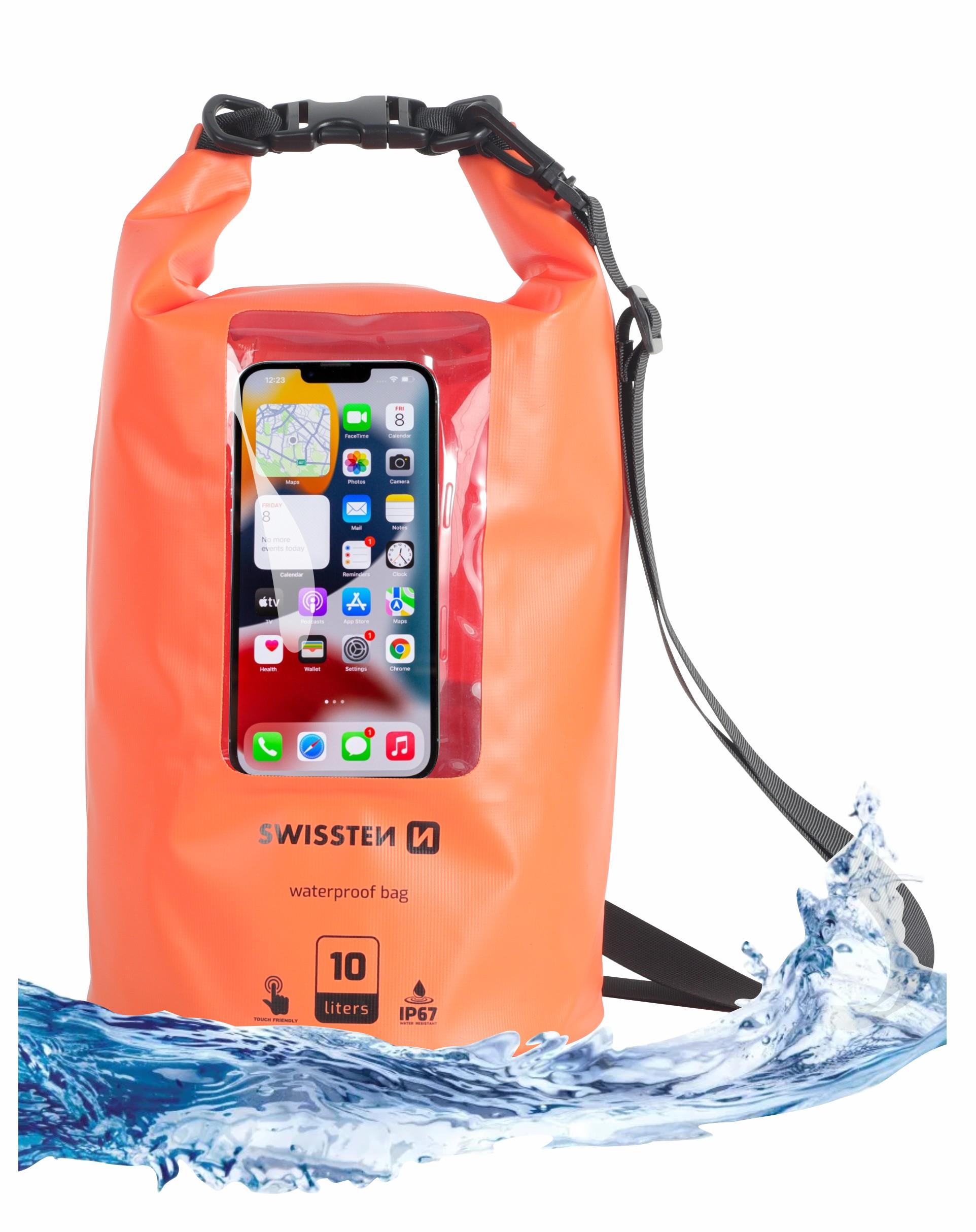 Swissten Waterproof vodotesné puzdro oranžové (10 l)