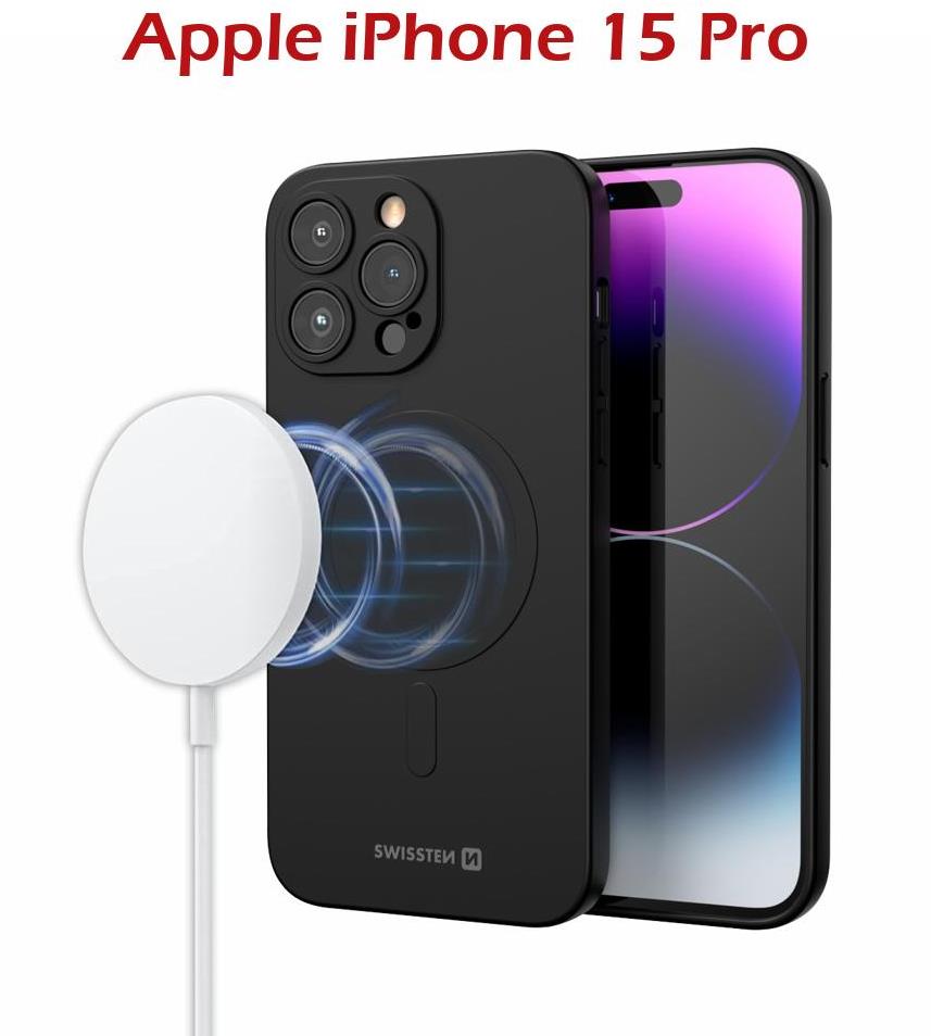 Swissten Soft Joy MagStick puzdro iPhone 15 Pro čierne