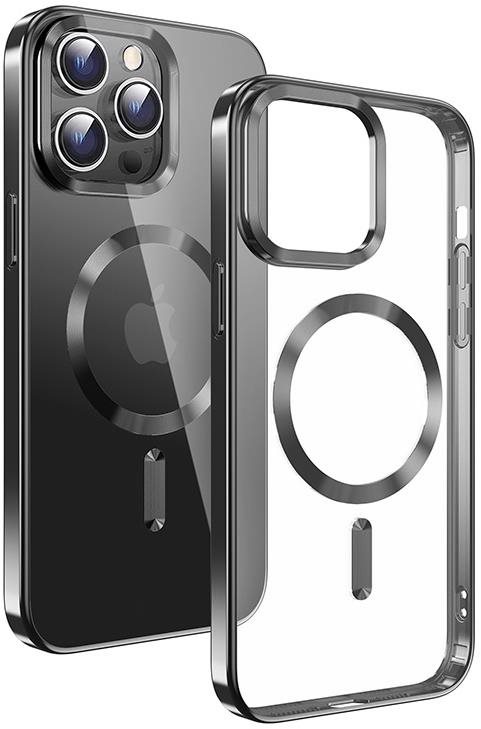 Swissten Clear Jelly MagStick Metallic pre iPhone 15 Pro čierny