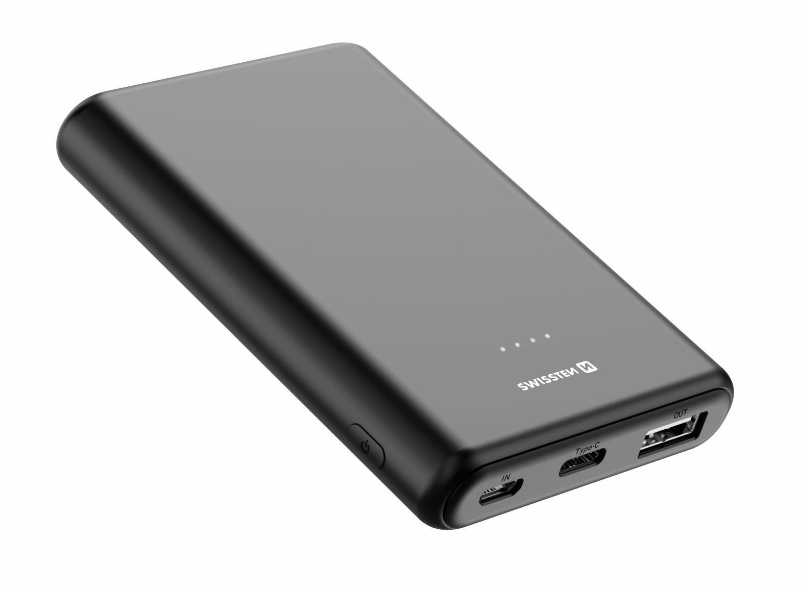 Swissten Power Line Power Bank 5000 mAh 20 W Power Delivery čierna