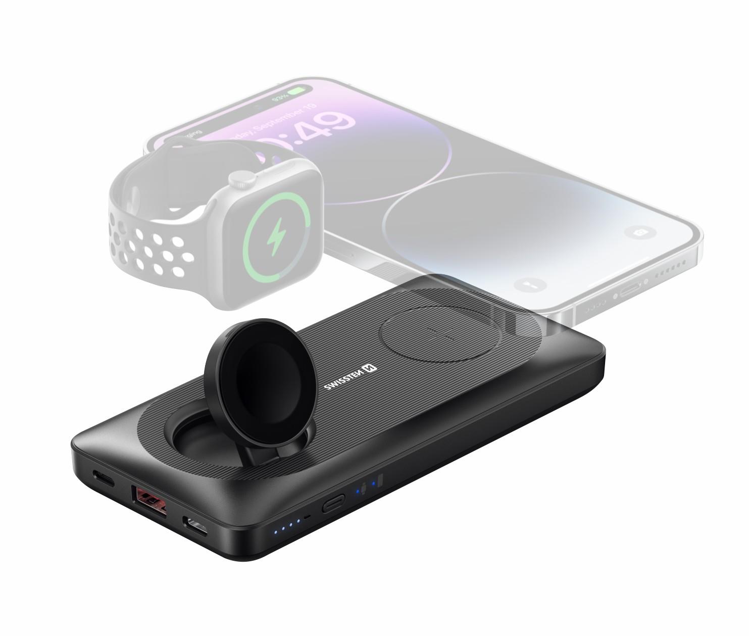 Swissten Power Bank 10 000 mAh 2v1 na Apple Watch a MagSafe
