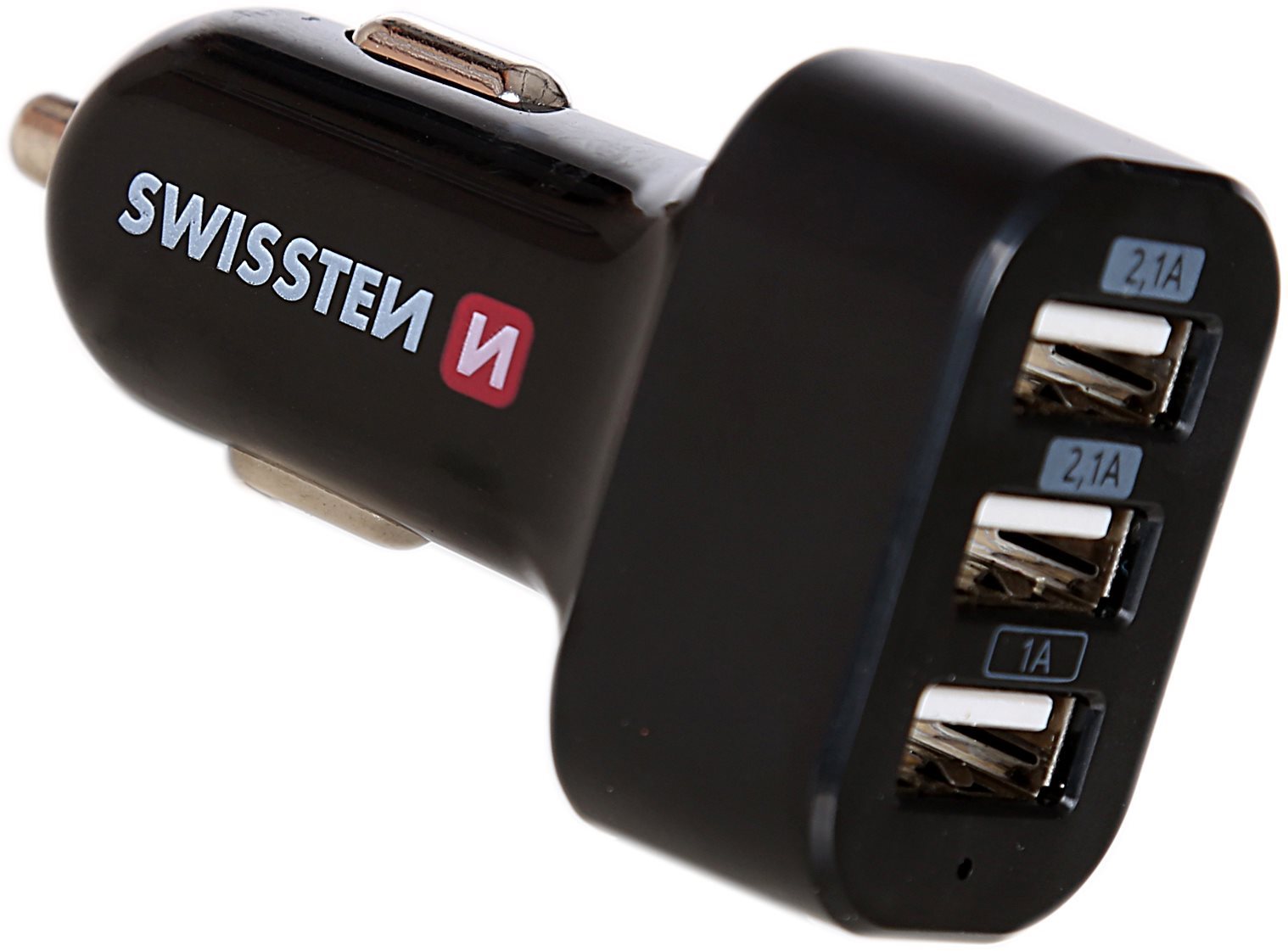 Swissten adaptér do auta 3× USB 5,2 A