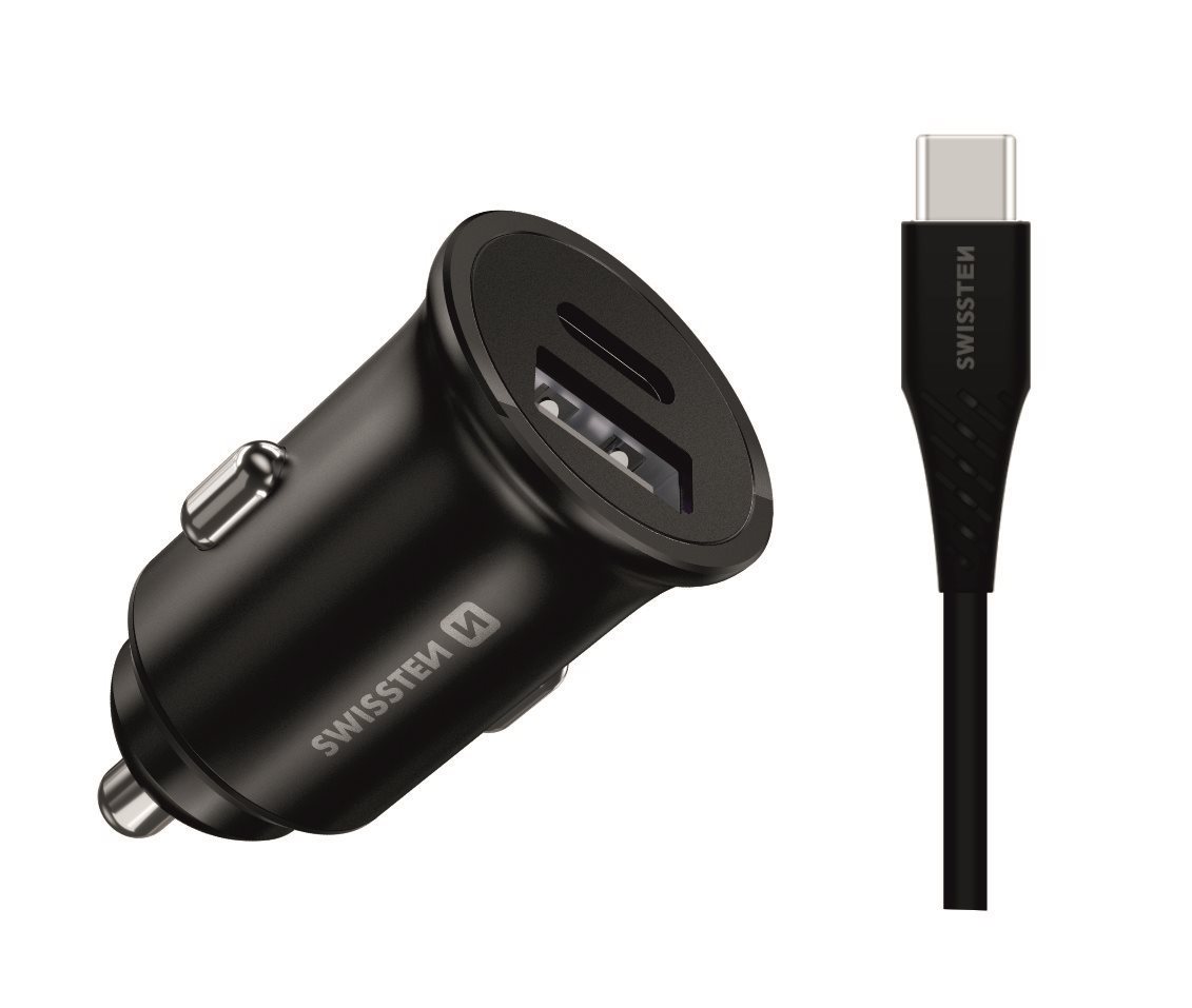 Swissten CL adaptér pre Samsung Super Fast Charging 25 W + kábel USB-C/USB-C 1,2 m čierna