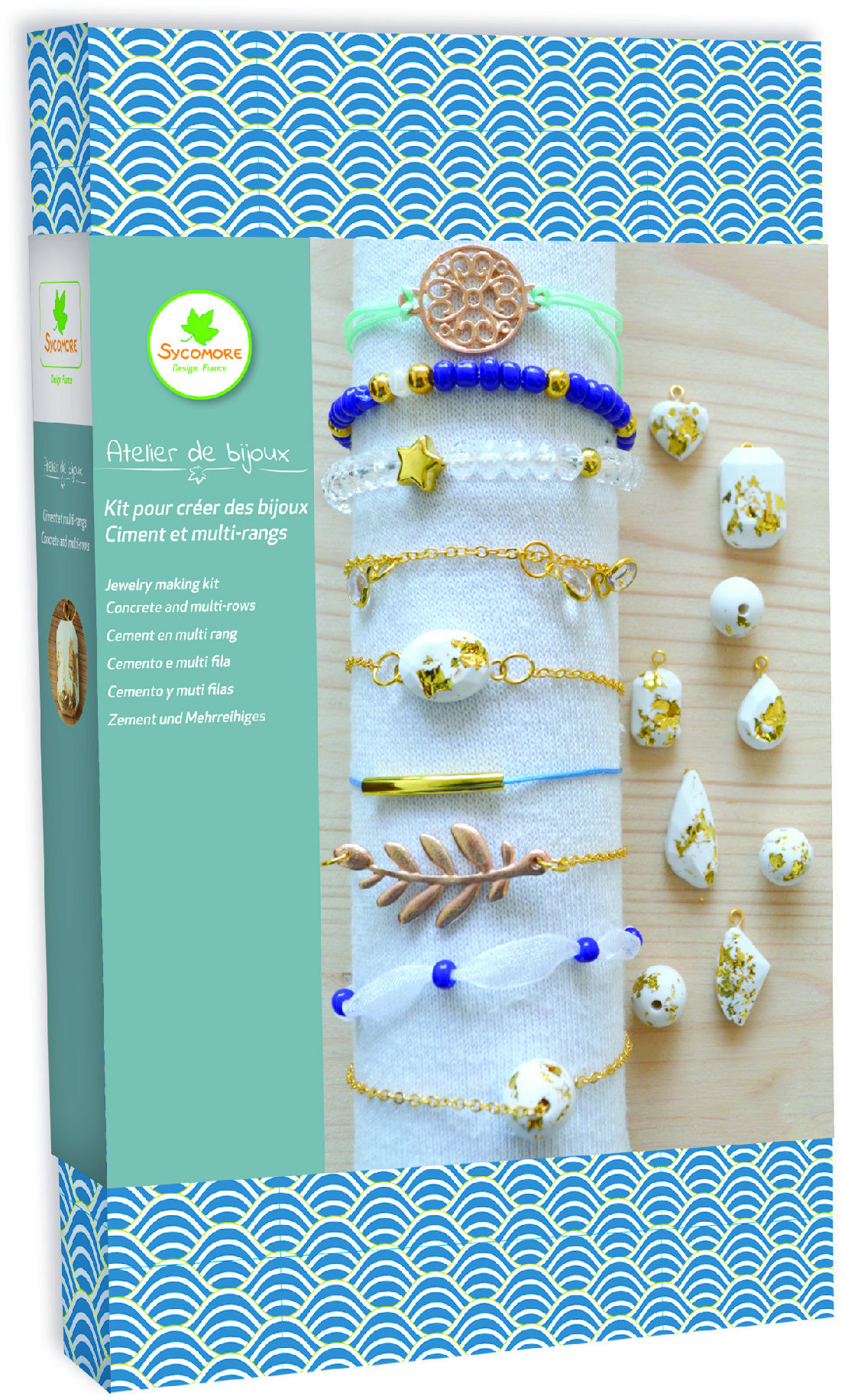 Sycomore Výroba šperkov a náramkov z cementu a zlatej fólie