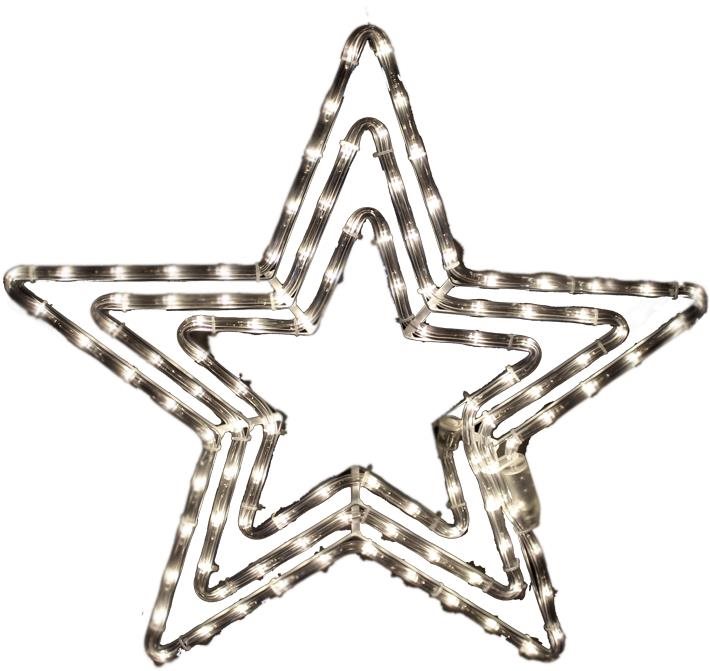 3× LED vianočná hviezda do okna 21 W, studená biela farba