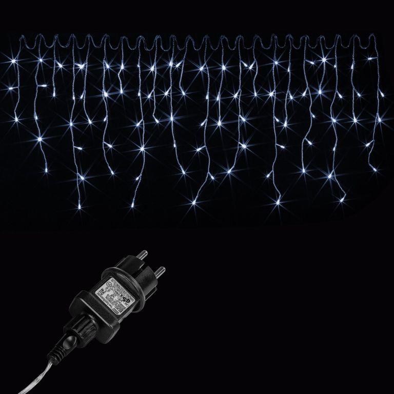 Senzanakupy Vonkajší záves 10 m 500 LED, studená biela, 8 programov, časovač