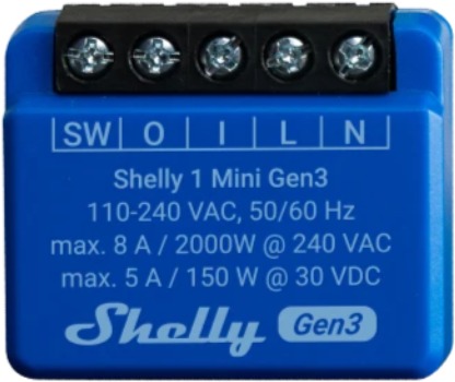 Shelly Plus 1 Mini, spínací modul, WiFi, Gen3