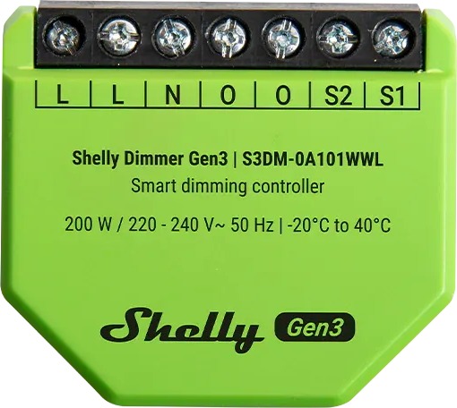 Shelly Gen3 stmievač, WiFi