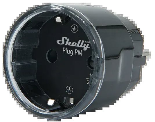 Shelly Plug PM Gen3, zásuvka s meraním spotreby, WiFi, čierna