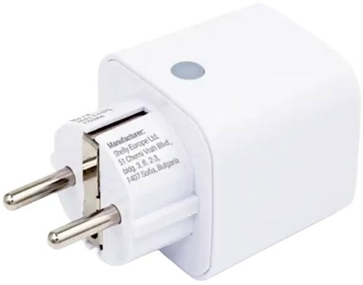 Shelly Plug M Gen3, zásuvka s meraním spotreby, WiFi, Matter, biela