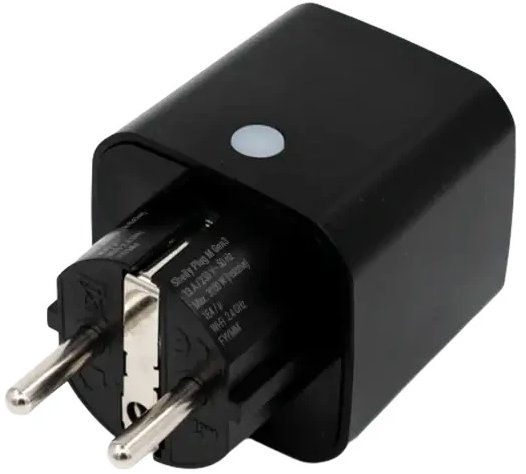 Shelly Plug M Gen3, zásuvka s meraním spotreby, WiFi, Matter, čierna