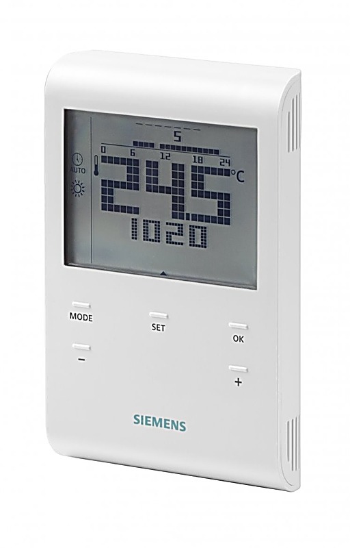 Siemens termostat RDE100.1, programovateľný, digitálny, priestorový, drôtový