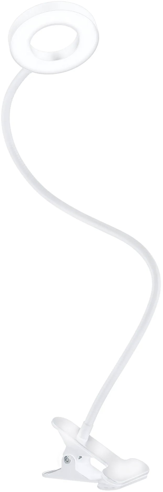 Solight LED stmievateľná stolná lampička s klipsom, USB, biela