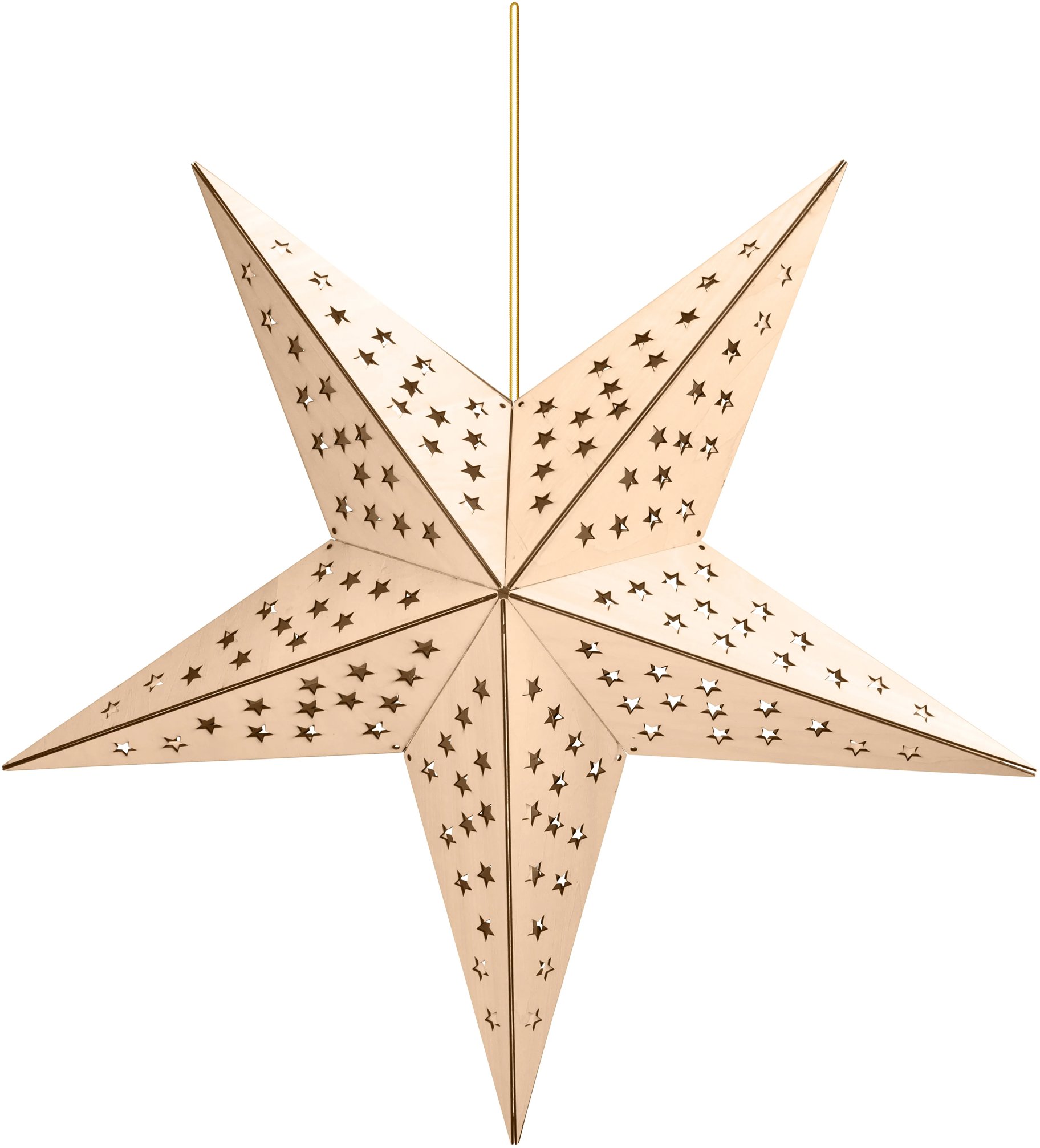 Solight LED drevená vianočná hviezda, závesná, časovač, 20× LED, 65 cm