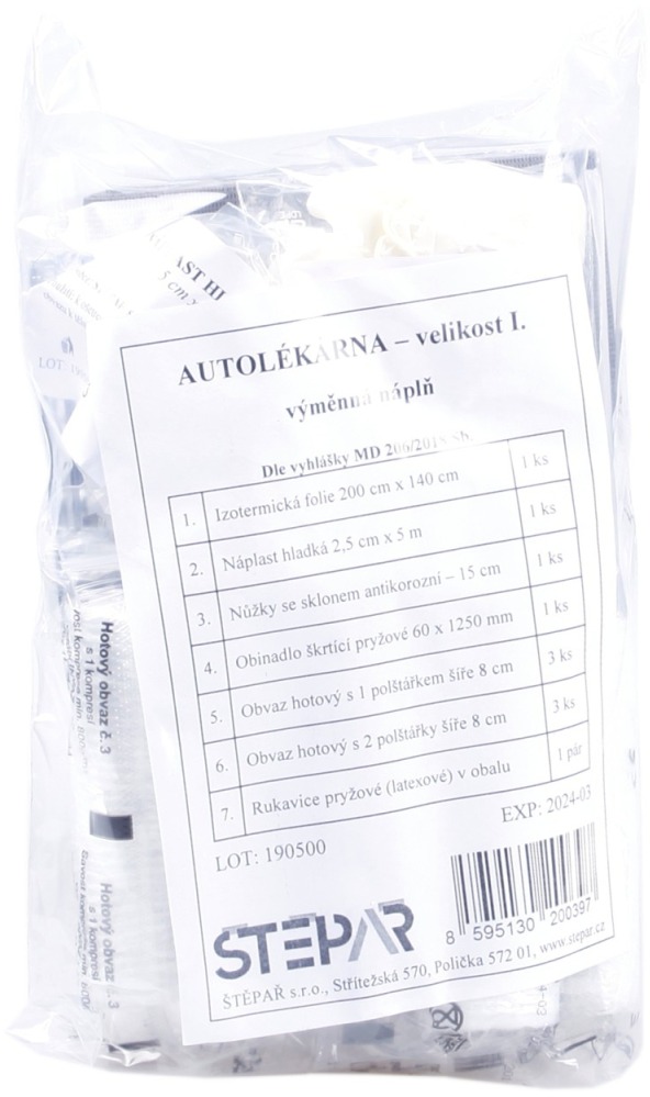 ŠŤEPAŘ Autolekárnička, náplň, 182/2011