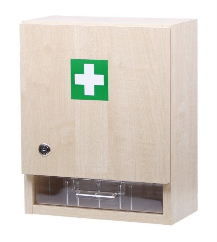 Nástenná lekárnička drevená pre 20 osôb