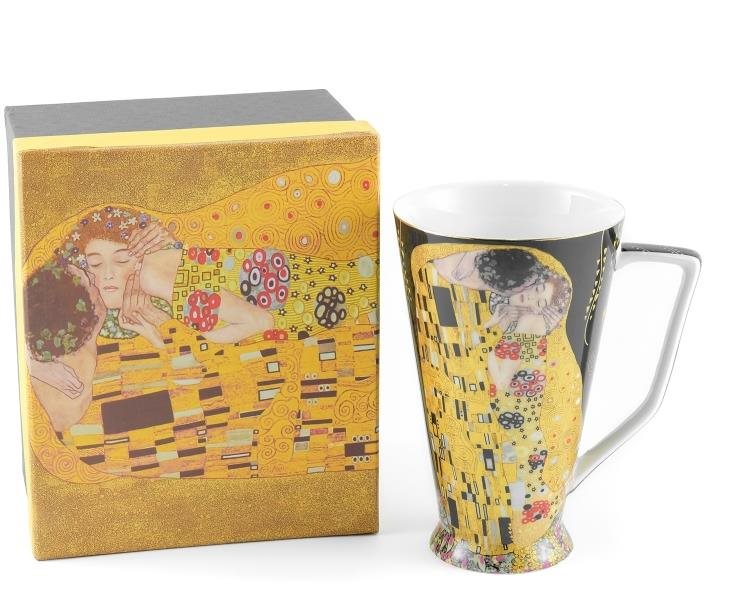 Home Elements Hrnček 500 ml, Klimt, Bozk čierny