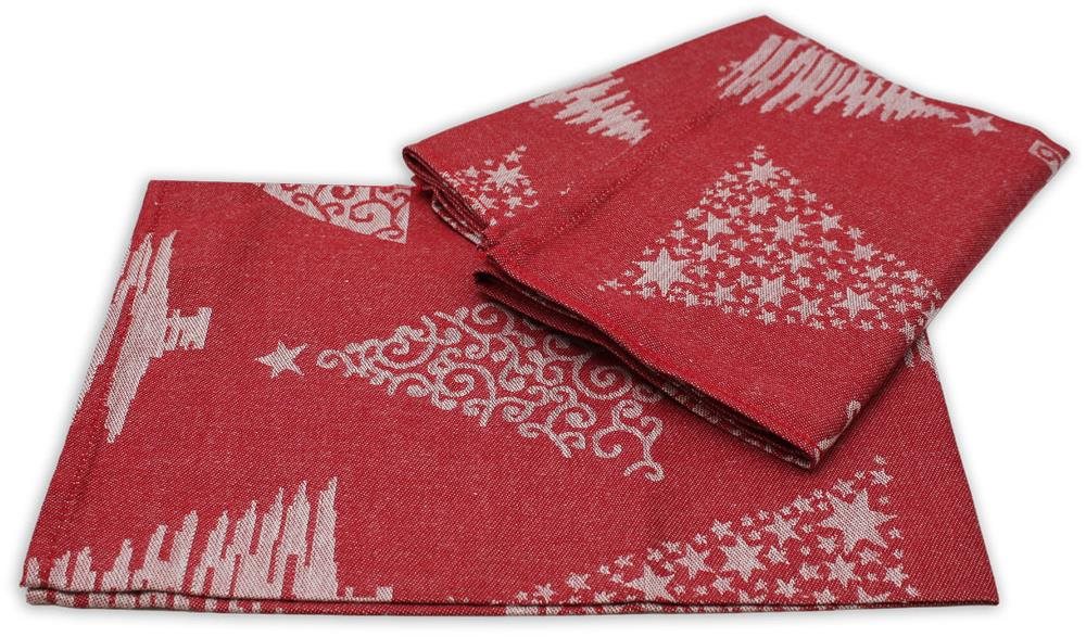 Home Elements Súprava utierok z egyptskej bavlny 50 × 70 cm, 3 ks, Stromčeky červené