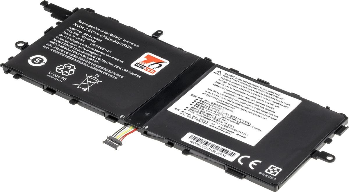 T6 Power Lenovo ThinkPad X1 Tablet Gen 1, Gen 2, 4750 mAh, 36 Wh, 2cell, Li-Pol