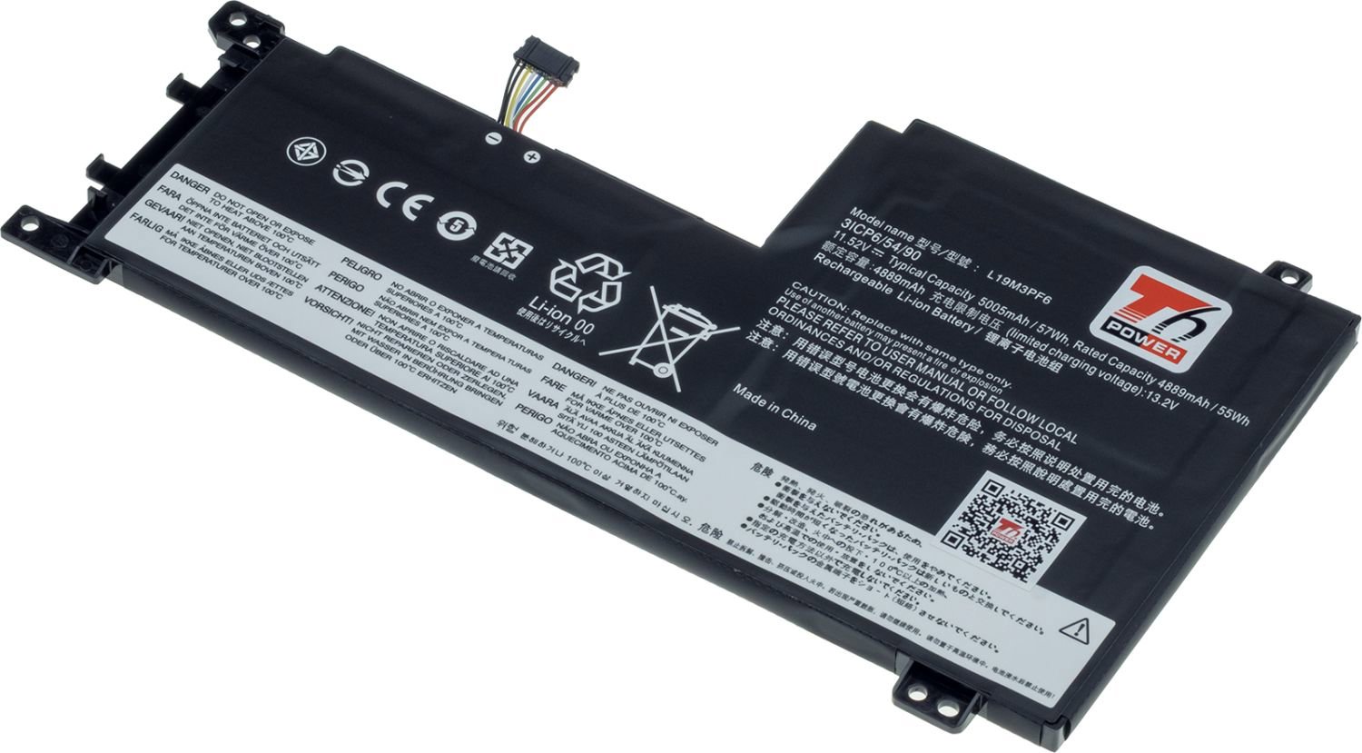 T6 Power pre Lenovo IdeaPad 5-15IIL05, 5-15ITL05, 5-15ARE05, 5005 mAh, 57 Wh, 3-článková, Li-Pol