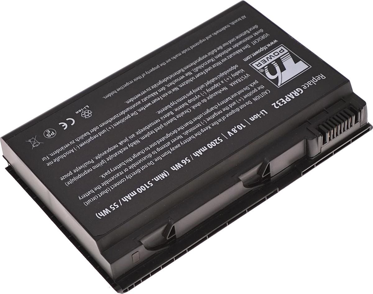 T6 power Acer TravelMate 5220, 7520, Extensa 5220 serie, 5200 mAh, 56 Wh, 6 cell