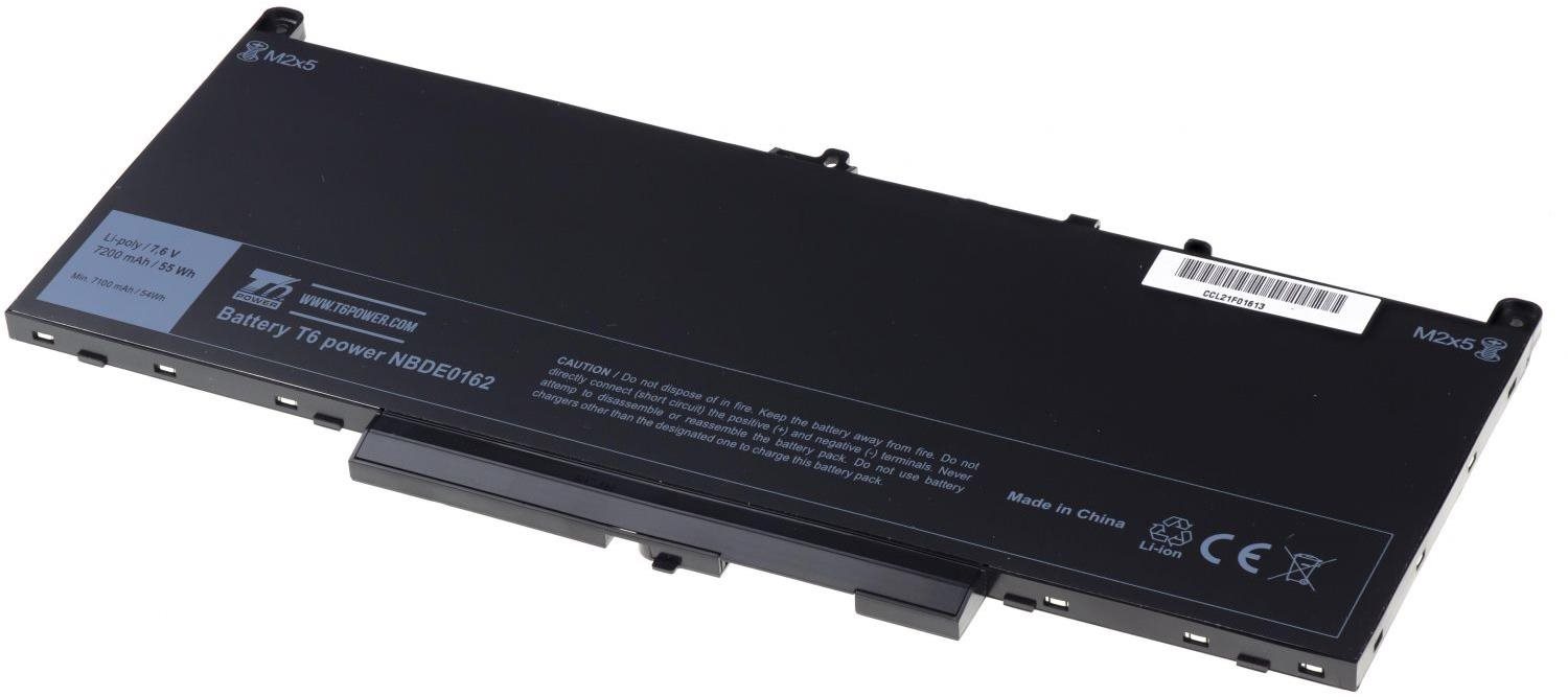 T6 power Dell Latitude E7270, E7470, 7200 mAh, 55 Wh, 4 cell, Li-Pol