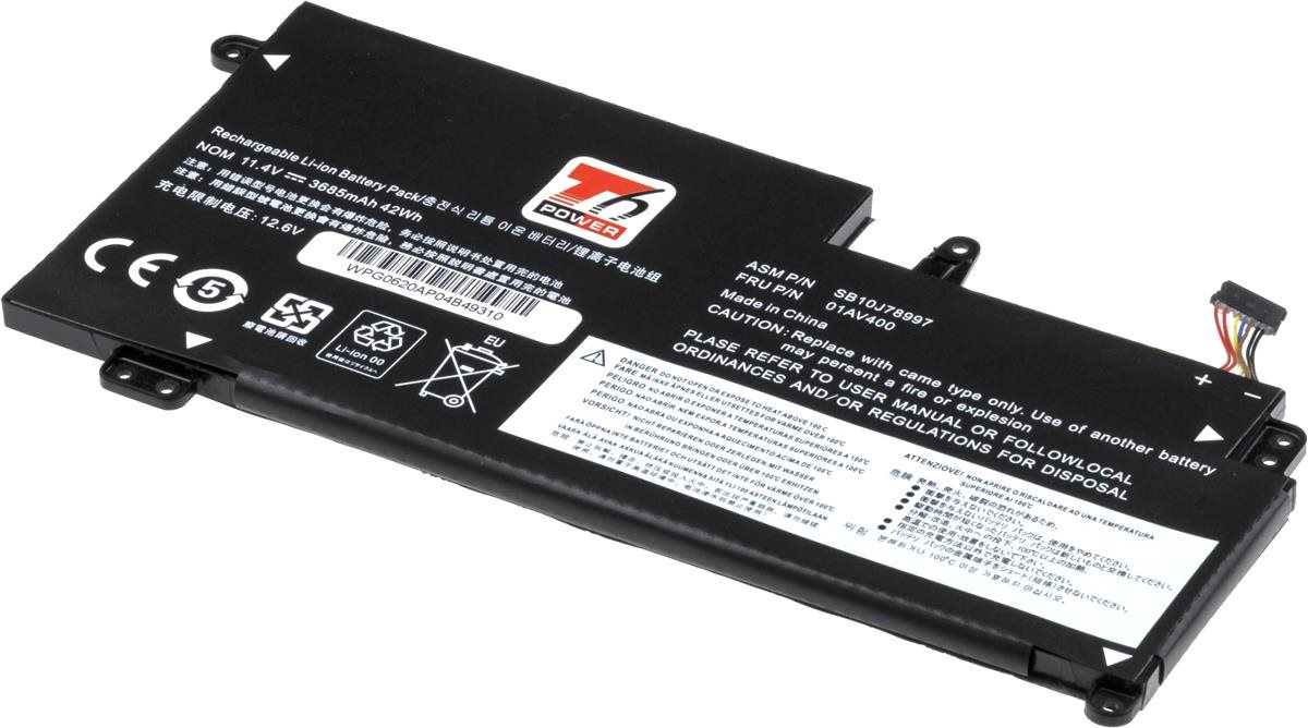 T6 power Lenovo ThinkPad 13 20GJ/20GK, 20GL/20GM serie, 3680 mAh, 42 Wh, 3 cell, Li-Pol
