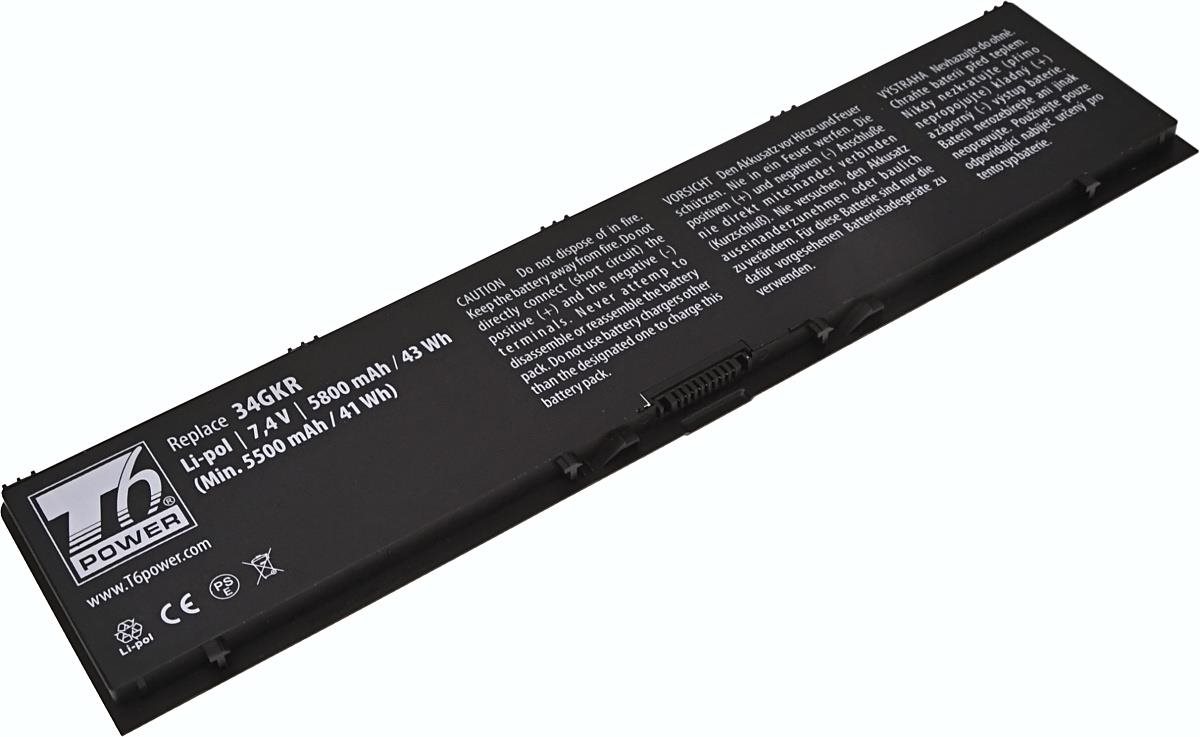 T6 Power pre notebook Dell 3RNFD, Li-Poly, 7,4 V, 5 800 mAh (43 Wh), čierna
