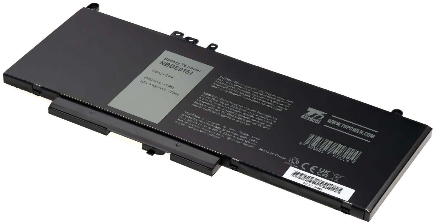 T6 Power pre Dell Latitude E5450, Li-Poly, 7,4 V, 6900 mAh (51 Wh), čierna