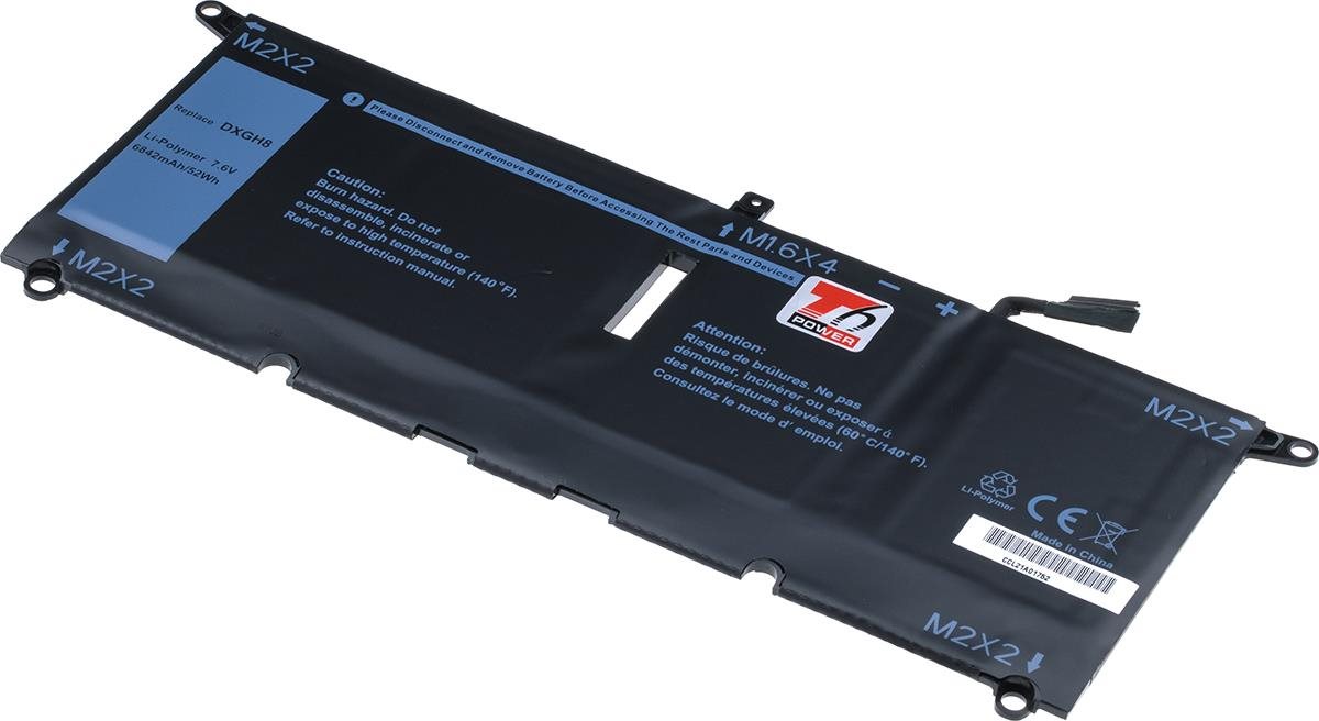 T6 Power na notebook Dell DXGH8, Li-Poly, 7,6 V, 6840 mAh (52 Wh), čierna