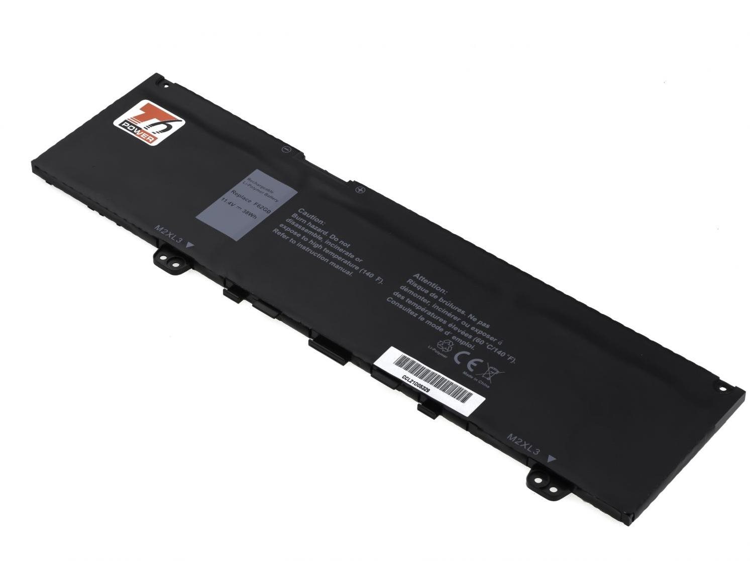 T6 Power do Dell Inspiron 13 7373, Li-Poly, 11,4 V, 3330 mAh (38 Wh), čierna