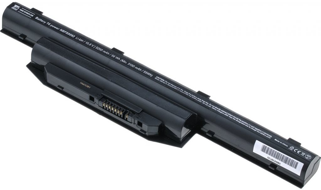 T6 Power pre Fujitsu Siemens LifeBook E754, Li-Ion, 10,8 V, 5200 mAh (56 Wh), čierna