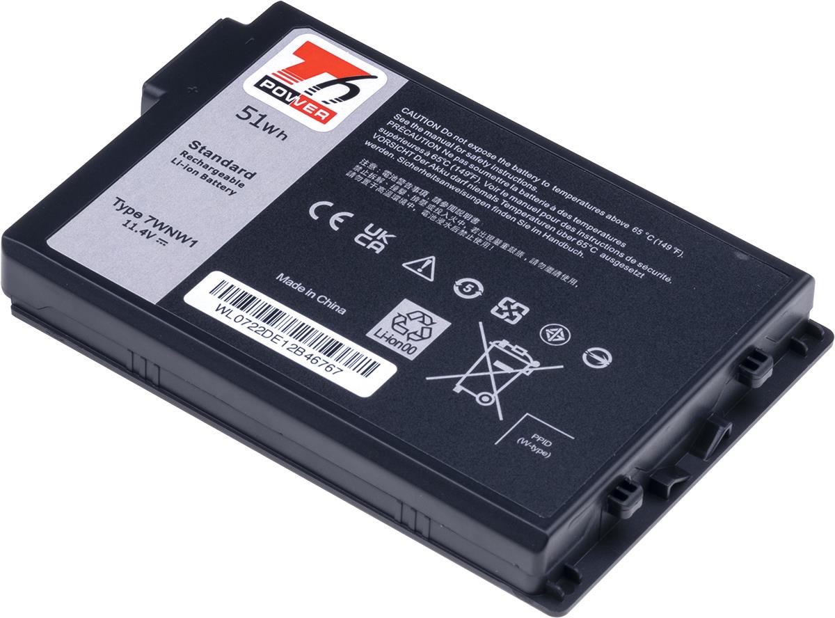T6 Power pre Dell Latitude 5424 Rugged, Li-Ion, 11,4 V, 4470 mAh (51 Wh), čierna
