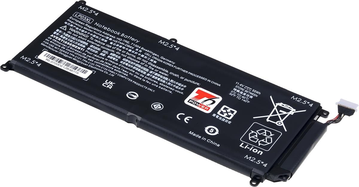 T6 Power pre Hewlett Packard Envy 15-ae000 séria, Li-Poly, 11,4 V, 4800 mAh (55 Wh), čierna