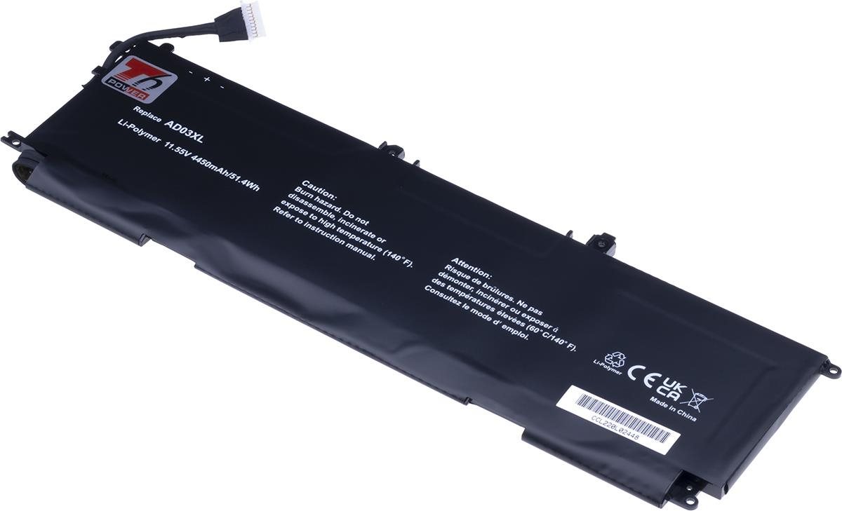T6 Power pre Hewlett Packard Envy 13-ad100 séria, Li-Poly, 11,55 V, 4450 mAh (51 Wh), čierna