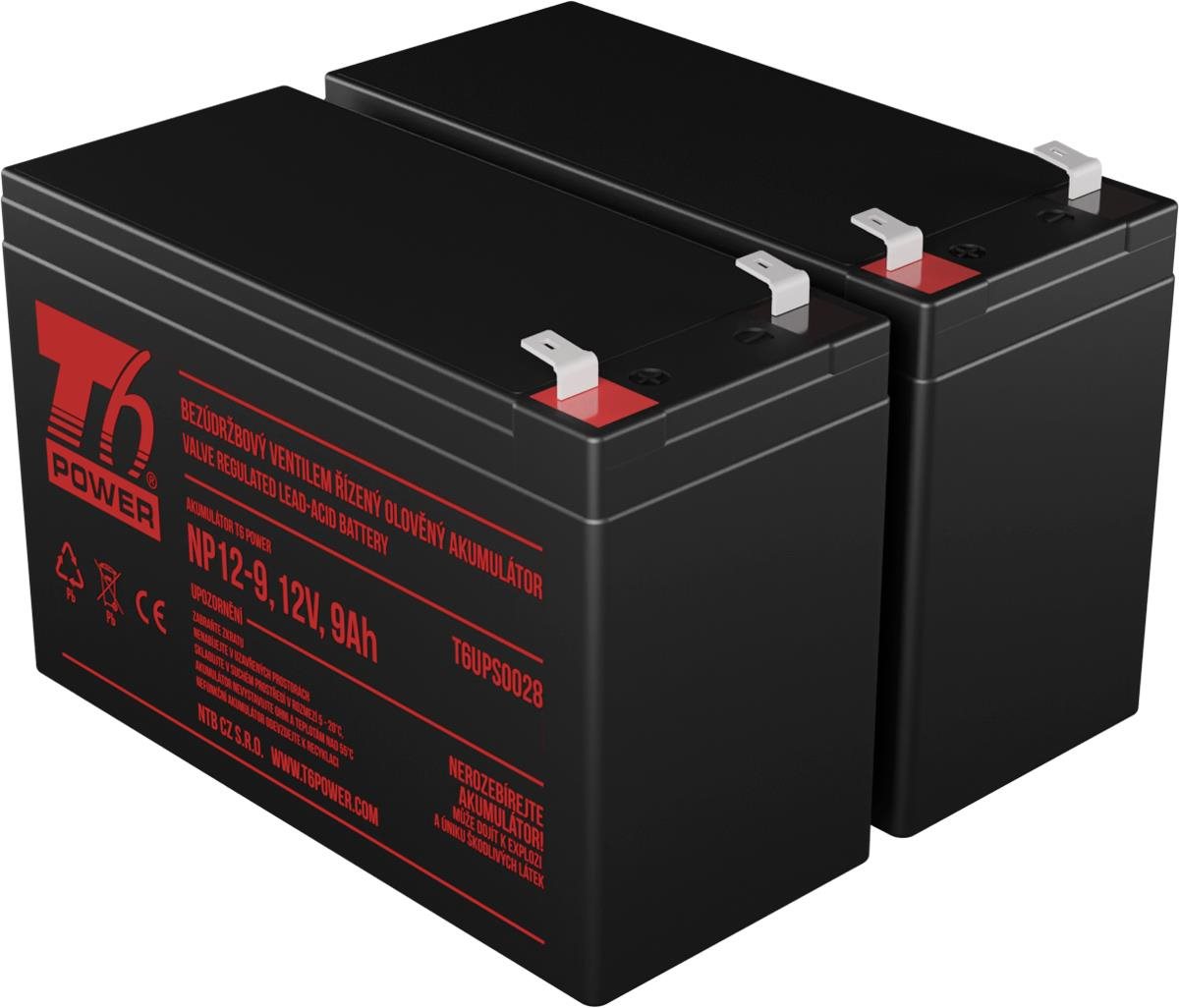 Sada baterií T6 Power pro APC Back-UPS RS BR1500G-FR, VRLA, 12 V