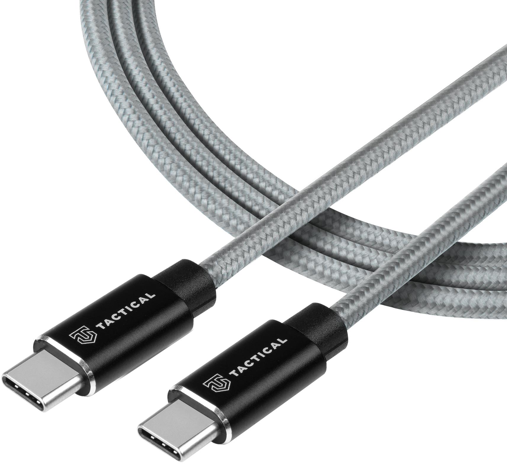 Tactical Fast Rope Aramid Cable USB-C/USB-C 100 W 20 V/5 A 0,3 m Grey
