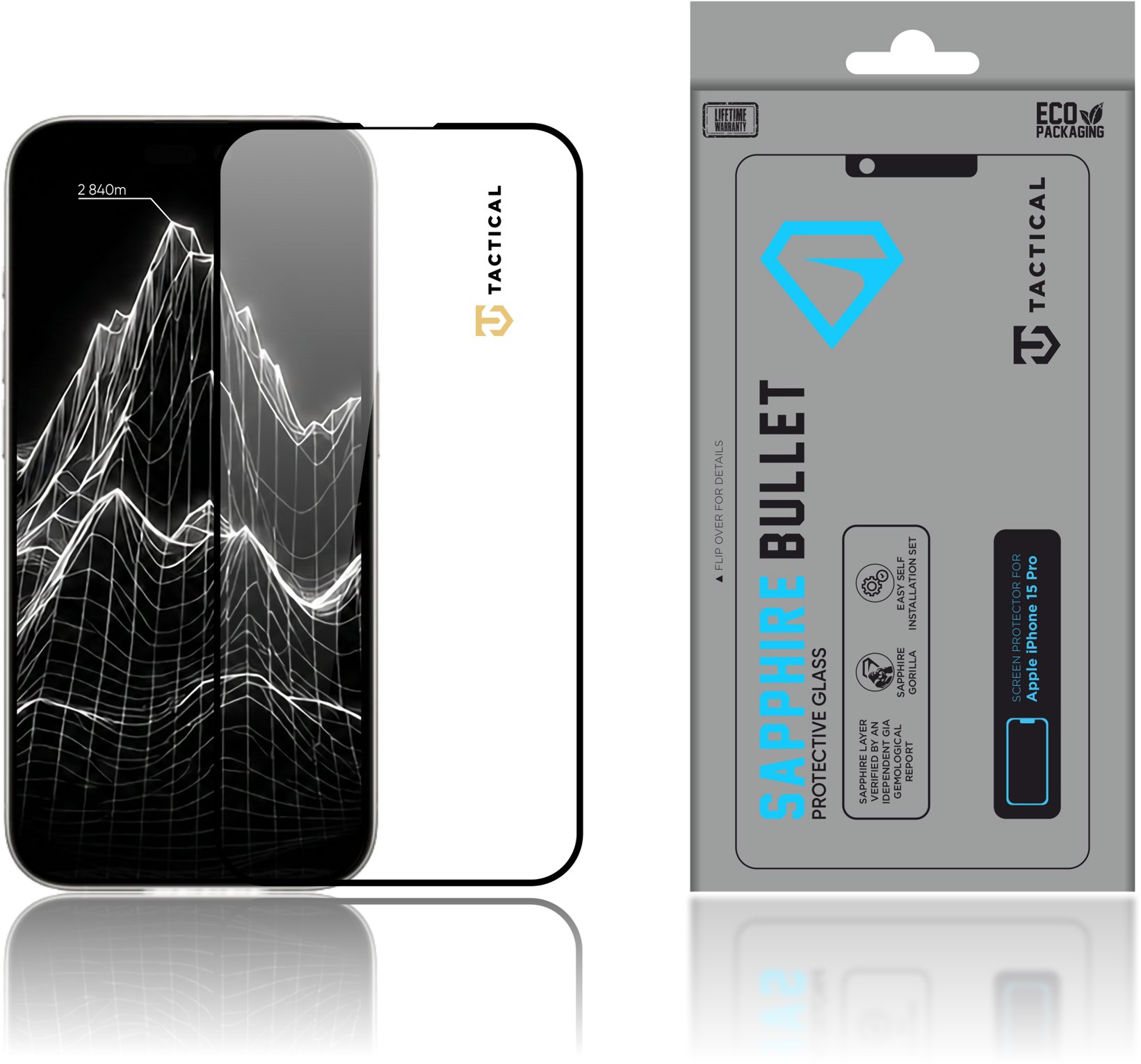 Tactical Sapphire Bullet sklo na Apple iPhone 15 Pro