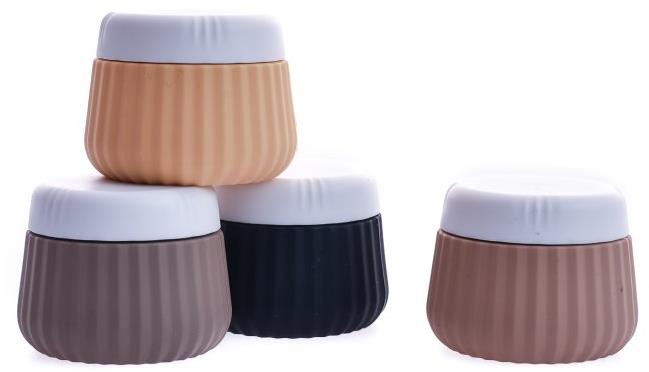 Take it shop Silikónové cestovné tégliky, 30 ml – súprava 4 ks, tmavo marhuľové