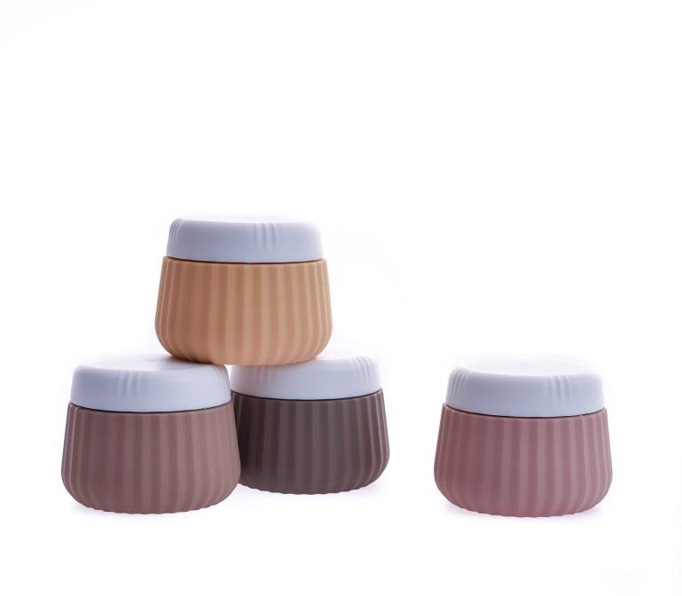 Take it shop Silikónové cestovné tégliky, 30 ml – súprava 4 ks, marhuľové