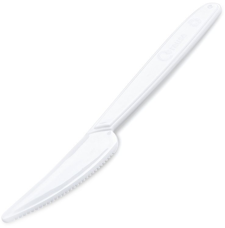 Wimex plastový nôž 18,5 cm, znovupoužiteľný, biely – 50 ks