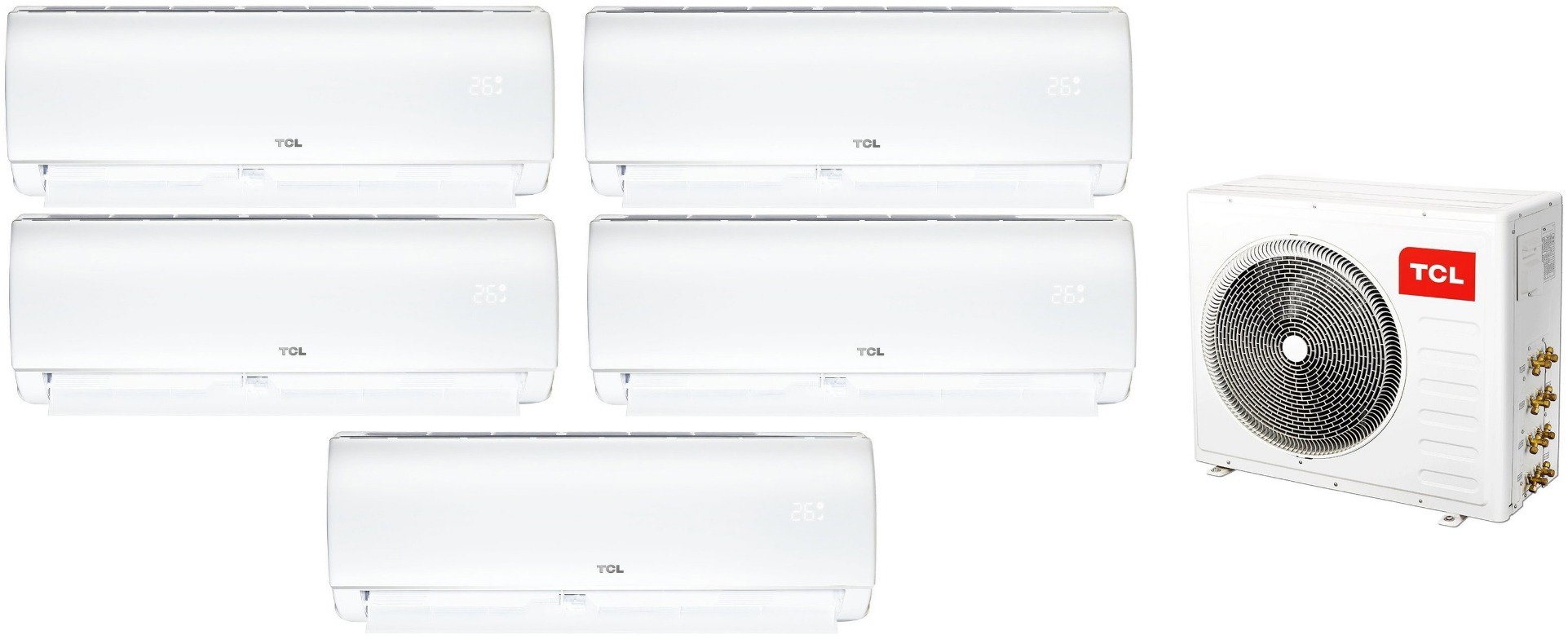 TCL FMA-42I5HD/DVO 12,2 kW + 2× SN09F1S0 2,6 kW + 3× SN09F1S0 2,6 kW