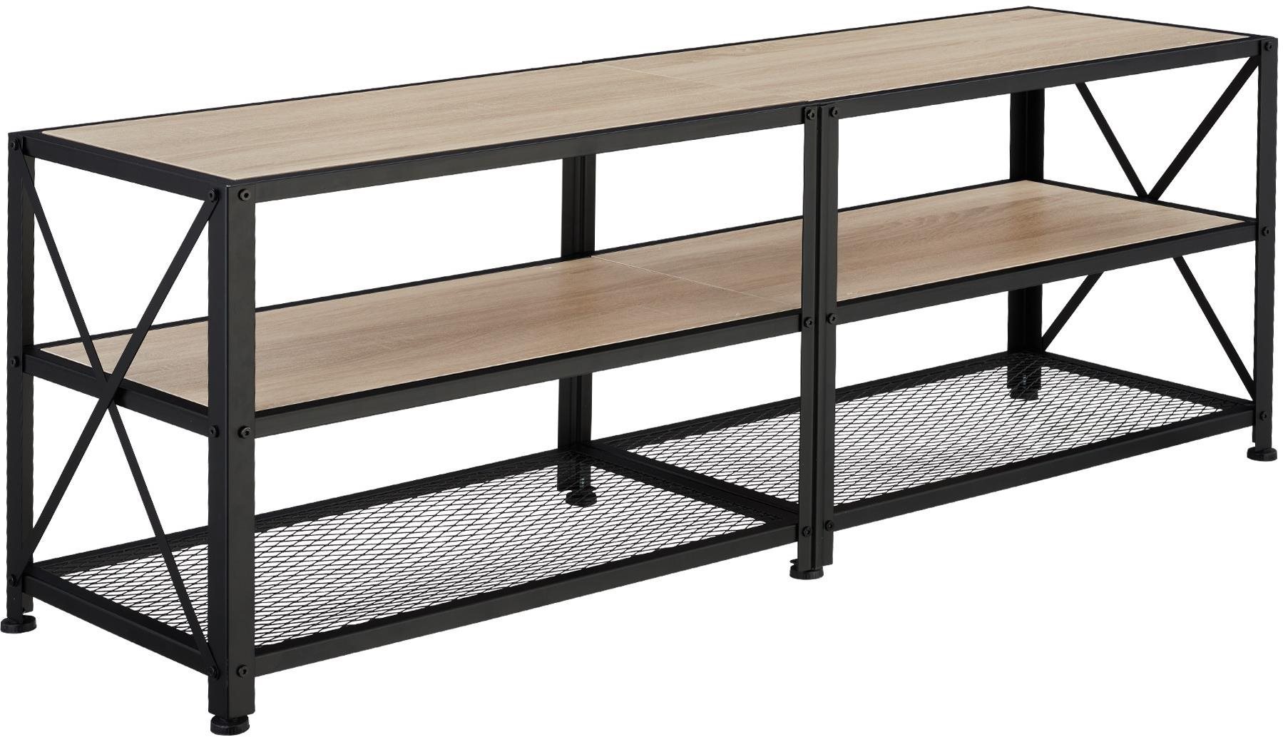 Tectake Televízny stolík – 141 cm, Industrial svetlé drevo, dub Sonoma