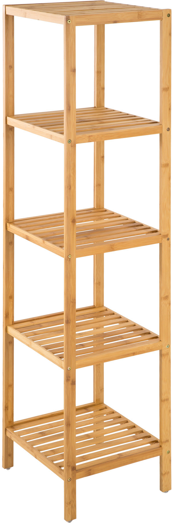 TecTake Regál policový bambus 5 políc, 33 × 33 × 141 cm
