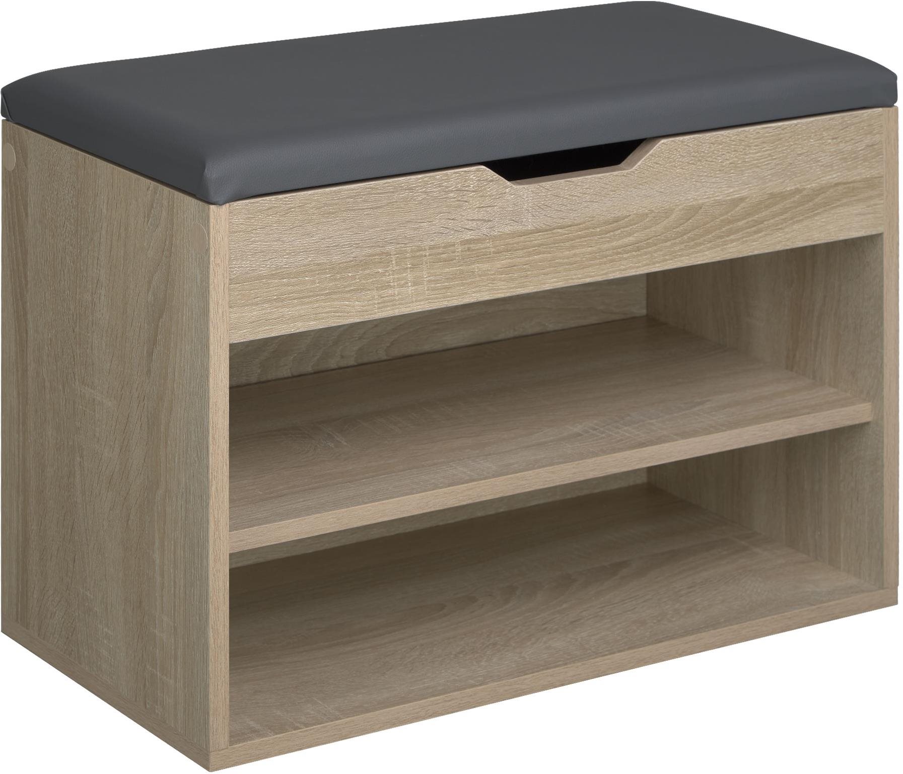 Lavička na topánky Jasmina s podsedákom 60 × 30 × 43,5 cm dub matný