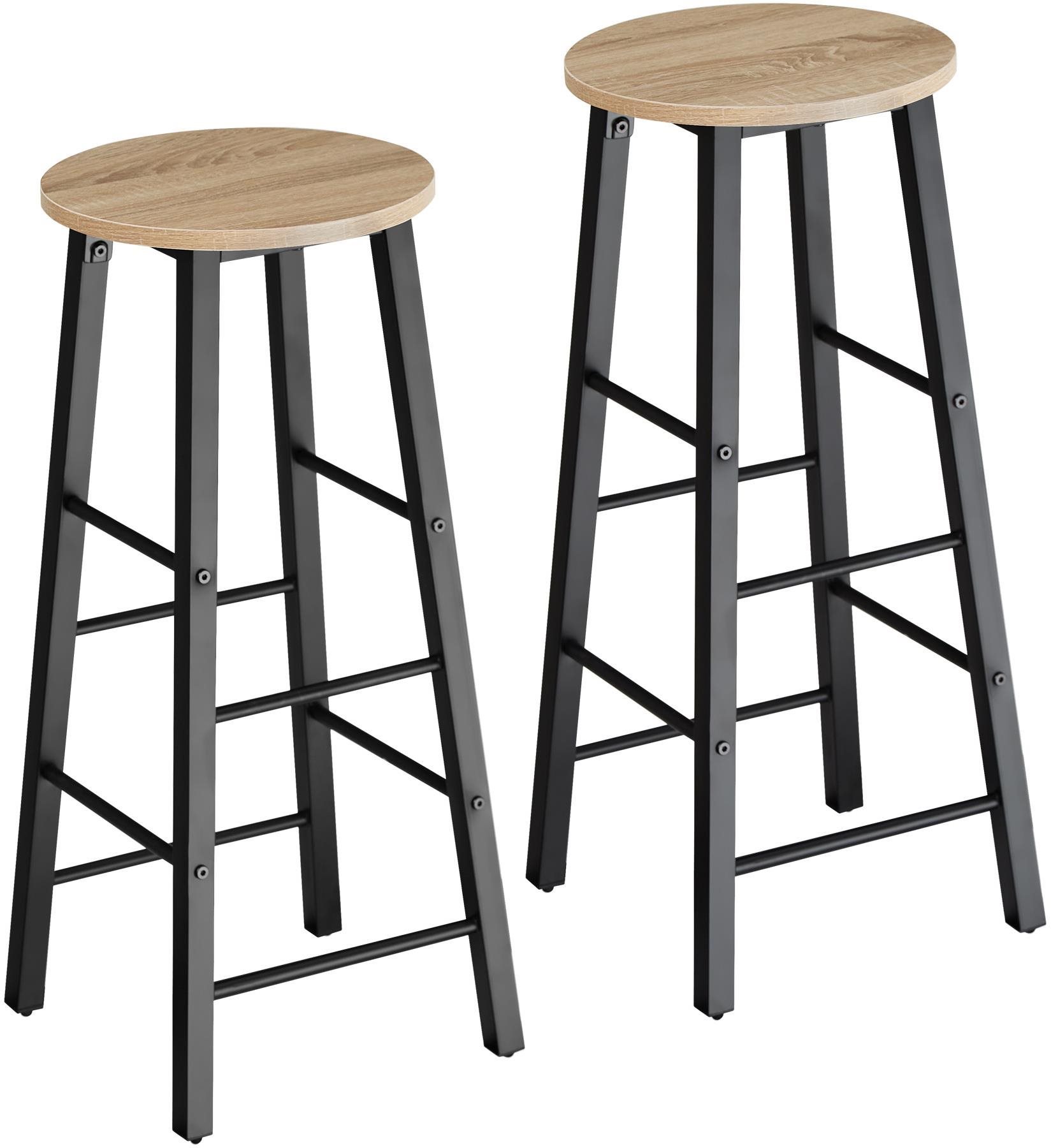 2 Barové stoličky Keynes Industrial svetlé drevo, dub Sonoma