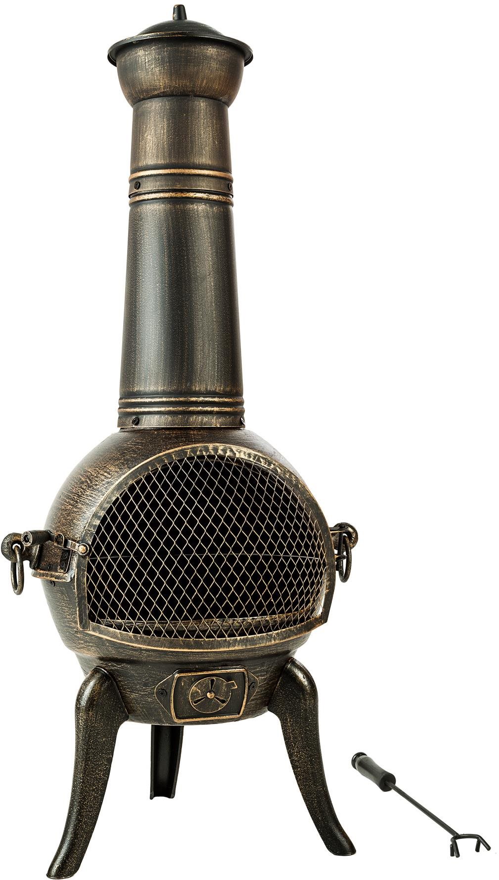 Vonkajšie liatinové kachle na terasu sivé